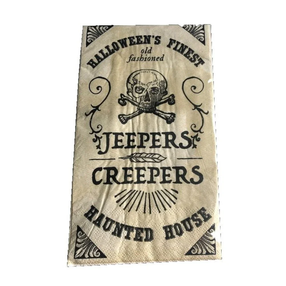 Halloween Dinner Paper Napkins Skull Haunted House Hand Towels 32 Pk Decoupage